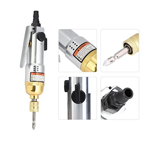 1/4" Pneumatic Air Screwdriver, 9000rpm Industrial Straight Hand Reversible Screw Driver for Manufacturing And Metal Auto Repair Pneumatic Tool