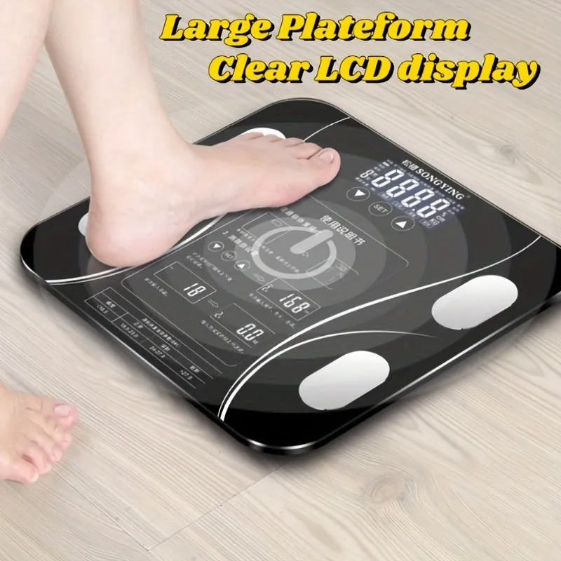 1pc Accurate Smart Electronic Scale - Measures Weight, Body Fat, and More - Compact, Battery-Free, Essential Bathroom Tool for Home Use