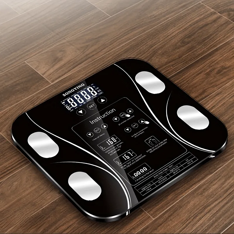 1pc Accurate Smart Electronic Scale - Measures Weight, Body Fat, and More - Compact, Battery-Free, Essential Bathroom Tool for Home Use