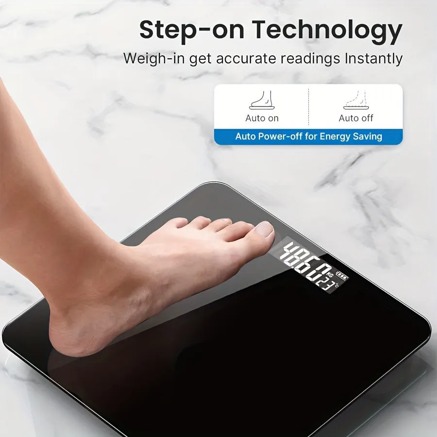 1pc High-Precision Digital Bathroom Scale - Compact & Durable Design, Accurate Body Weight Measurement, Battery-Operated for Home Use