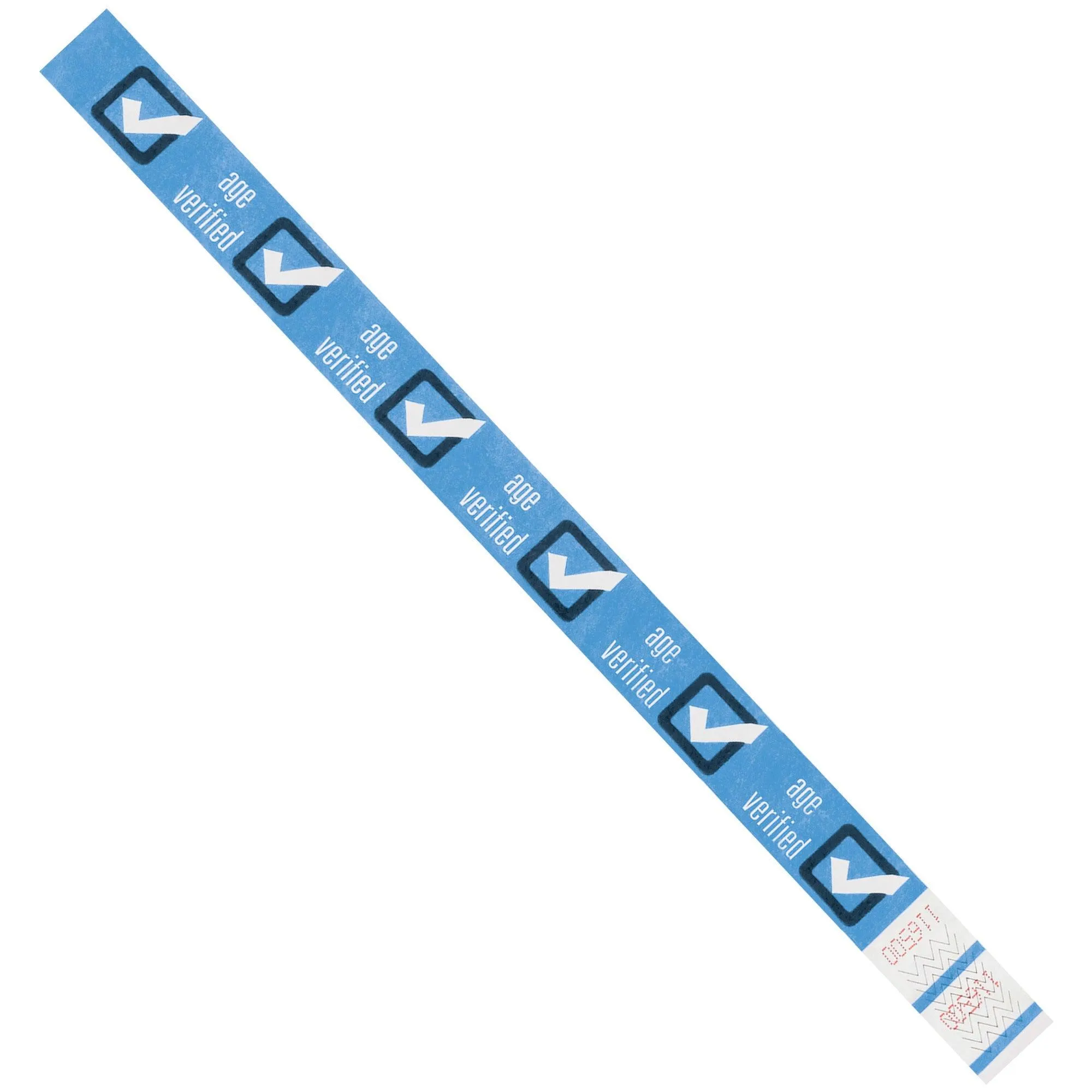 3/4 x 10" Blue "Age Verified" Tyvek® Wristbands