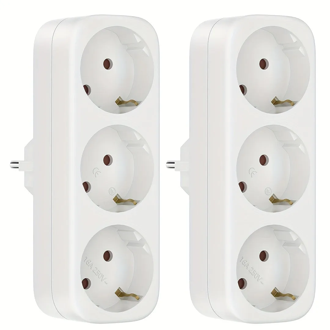 3Slot Multi Plug Adapter for Office Home Travel  Pack of 2