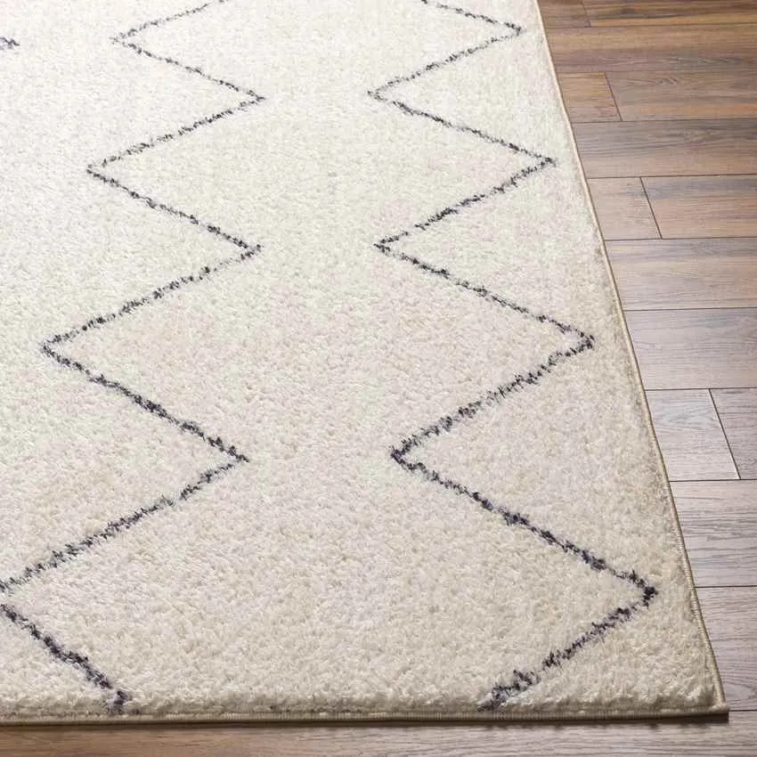 Aaliyah Global Cream/Black Washable Area Rug