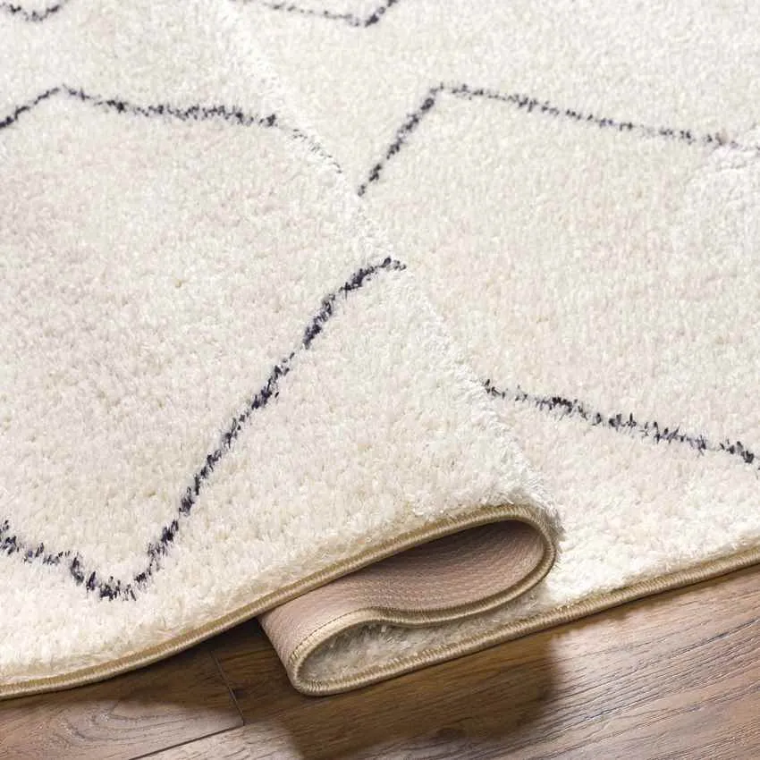 Aaliyah Global Cream/Black Washable Area Rug