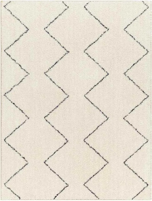 Aaliyah Global Cream/Black Washable Area Rug