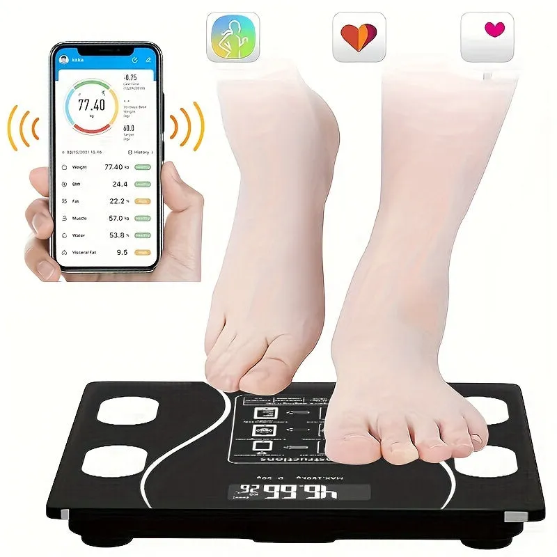 Accurate Body Fat Scale Plus - High-Precision Digital Weighing Machine with BMI Measurement, Body Composition Analysis, Muscle Mass, Bone Density, and Visceral Fat Tracking for Home Bathroom Bedroom Use