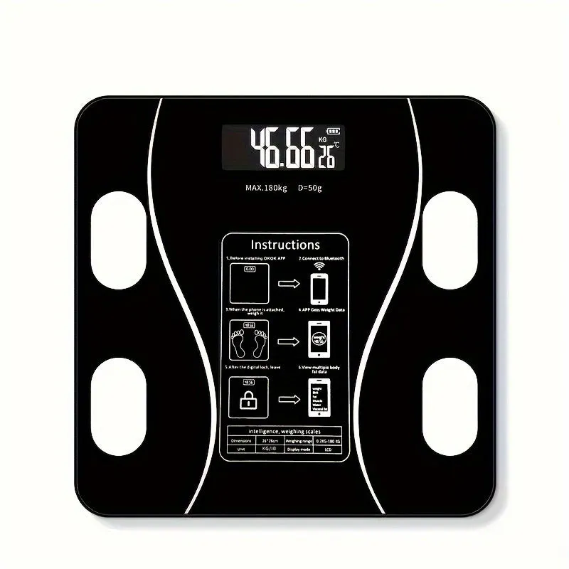 Accurate Body Fat Scale Plus - High-Precision Digital Weighing Machine with BMI Measurement, Body Composition Analysis, Muscle Mass, Bone Density, and Visceral Fat Tracking for Home Bathroom Bedroom Use