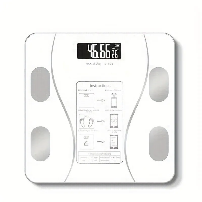 Accurate Body Fat Scale Plus - High-Precision Digital Weighing Machine with BMI Measurement, Body Composition Analysis, Muscle Mass, Bone Density, and Visceral Fat Tracking for Home Bathroom Bedroom Use