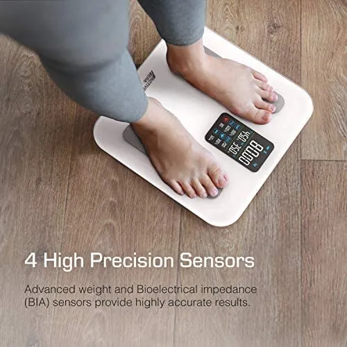 Active Era® Smart Bathroom Scales with Large LED Display - Bluetooth Digital Body Weight Scales with 16 Measurements