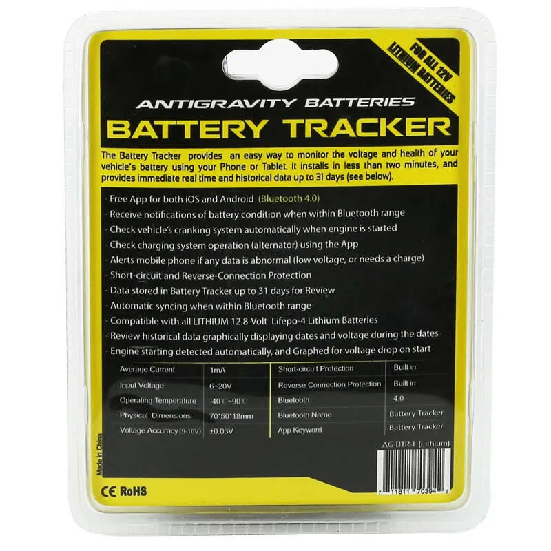 Antigravity Batteries LiFePO4 Battery Tracker