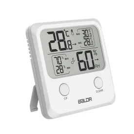 BALDR Digital Thermometer/ Hygrometer, High Contrast - White