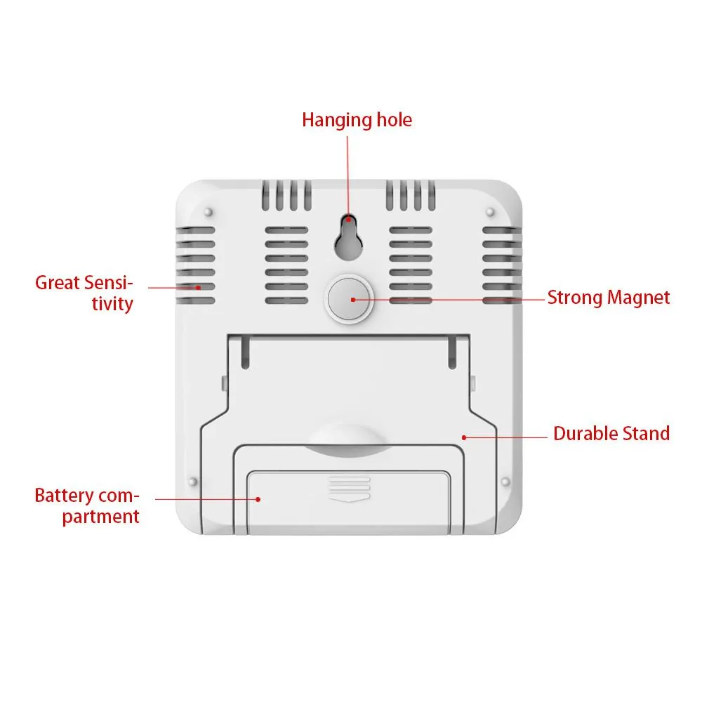 BALDR Digital Thermometer/ Hygrometer, High Contrast - White