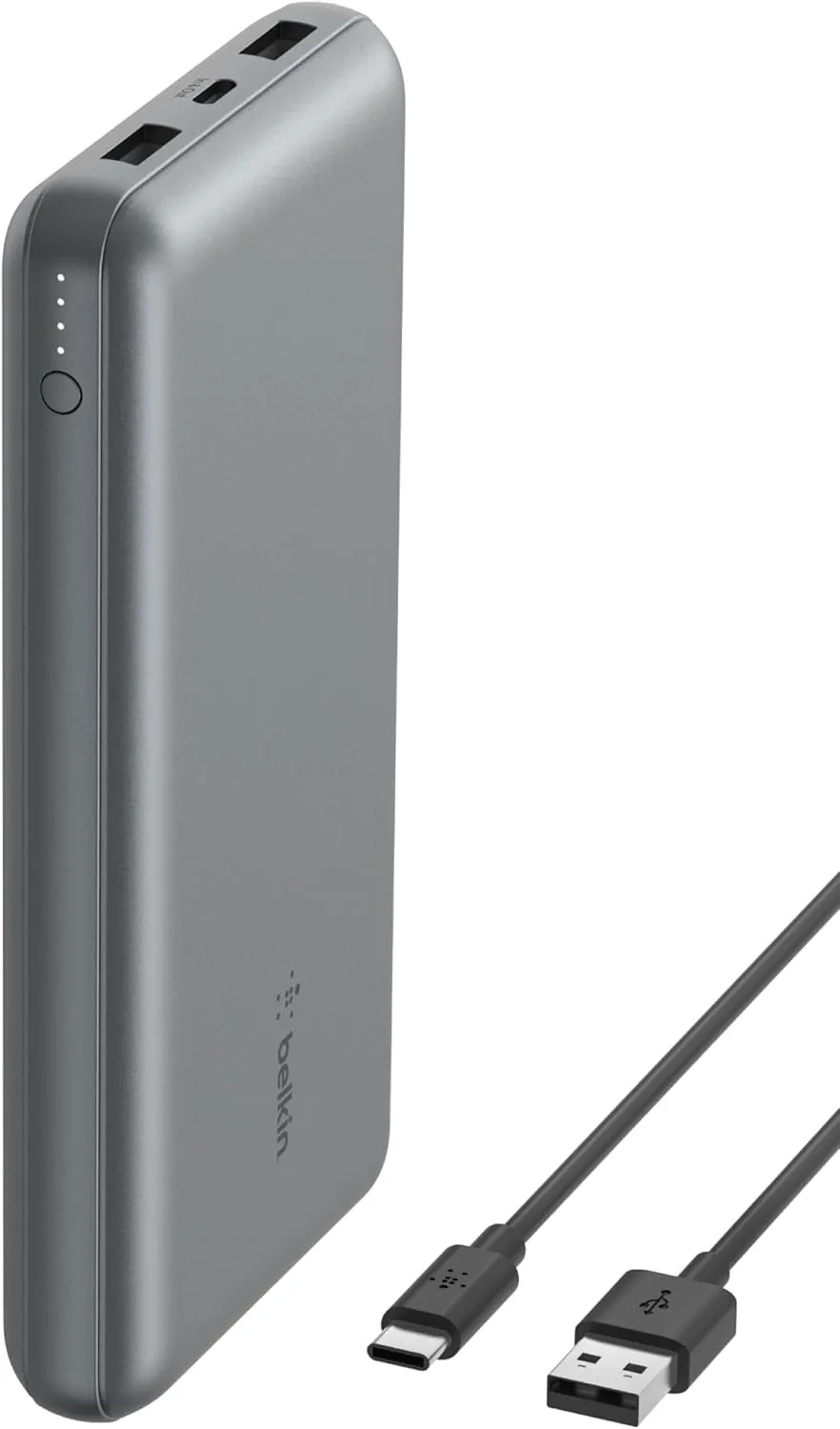 Belkin Portable Charger, USB-C Power Bank 20K W/ 1 USB-C Port and 2 USB-A Ports with USB-A to USB-C Cable for Iphone 16, 16 Plus, 16 Pro, 16 Pro Max, Samsung Galaxy S24, & More - Gray