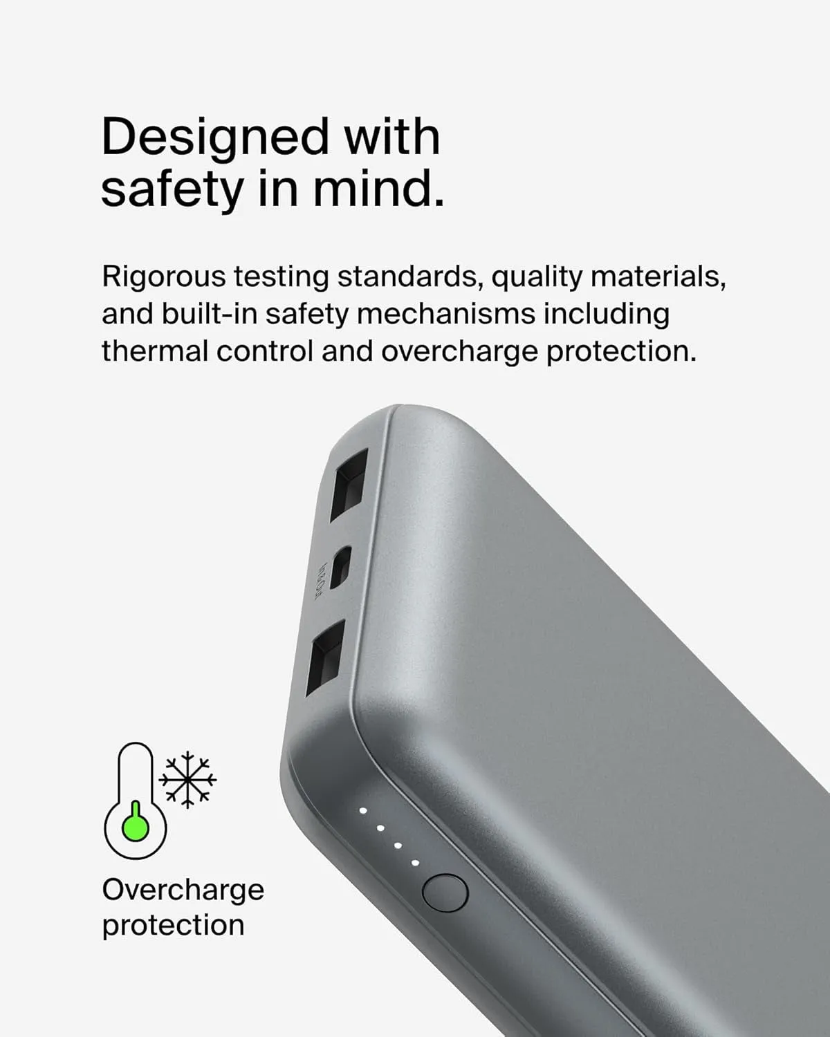 Belkin Portable Charger, USB-C Power Bank 20K W/ 1 USB-C Port and 2 USB-A Ports with USB-A to USB-C Cable for Iphone 16, 16 Plus, 16 Pro, 16 Pro Max, Samsung Galaxy S24, & More - Gray