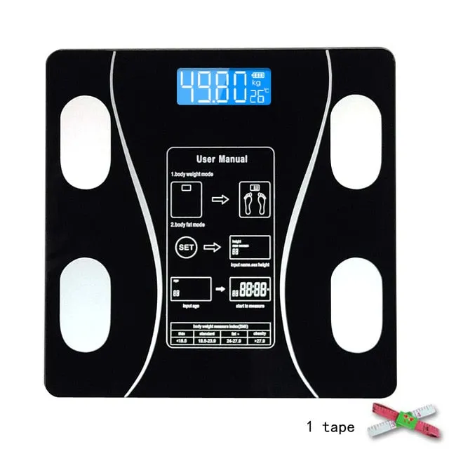 Body Fat Scale Smart Wireless Digital Analyzer With Smartphone App Bluetooth