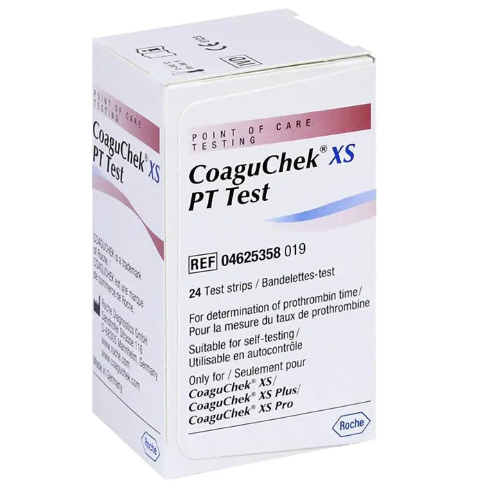 CoaguChek XS Coagulation PT Test Strips For use with CoaguChek XS / XS Plus / XS Pro 24/Box