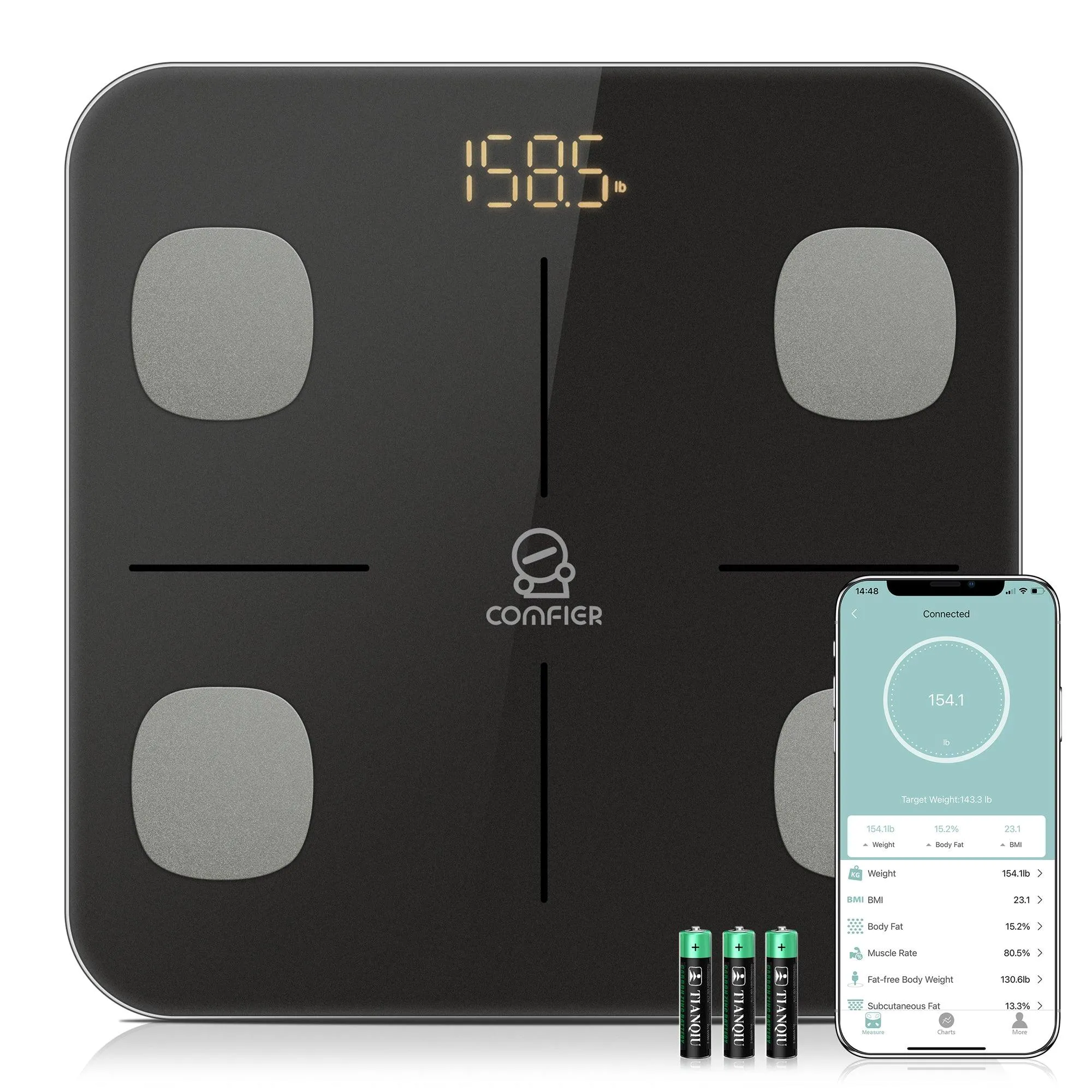 Comfier Smart Body Fat Scale, Accurate Digital Bathroom Scale for Body Weight and Fat-- SC-2201