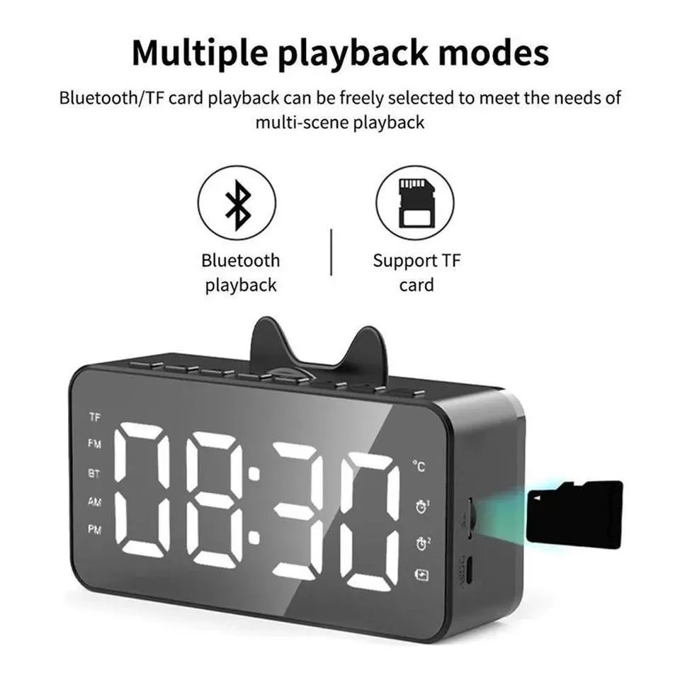 DIGITAL ALARM CLOCK WITH BLUETOOTH SPEAKER