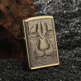 Domineering Tiger Relief Design Refillable Kerosene Lighter