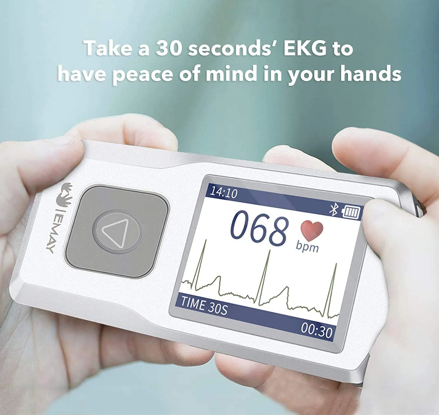 EMAY Portable ECG Monitor (for iPhone & Android, Mac & Windows) | Wireless EKG Monitoring Devices to Track Heart Rate & Rhythm for Heart Performance