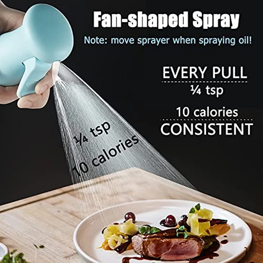 Fukosila Oil Sprayer for Cooking, Glass Olive Oil Spritzer for Air Fryer 7.4oz/210ml Oil Dispenser Bottle Spray Mister Frosted Kitchen Gadgets for BBQ, Salad, Baking, Salad, Grilling, Roasting