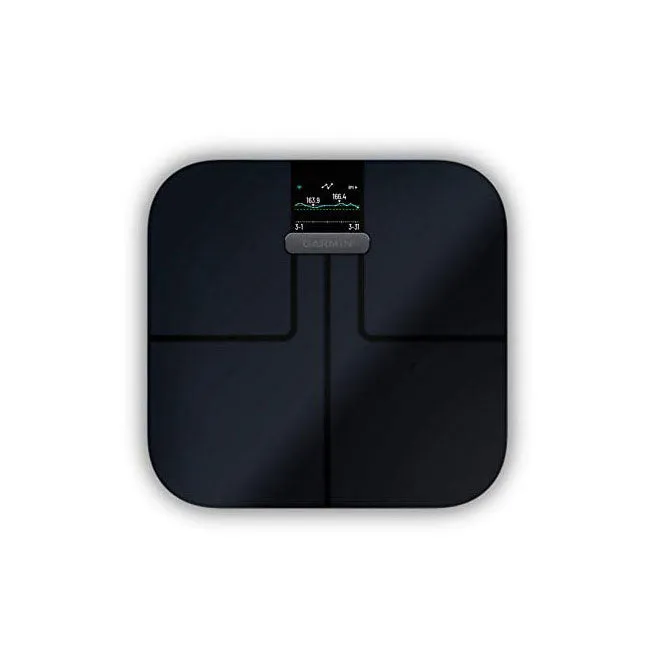 Garmin Index S2, Smart Scale with Wireless Connectivity, Measure Body Fat, Muscle, Bone Mass, Body Water% and More, Black