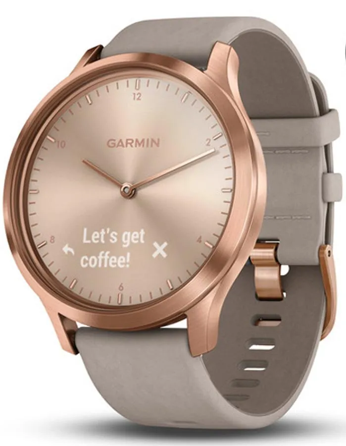 Garmin Vivomove HR Hybrid Smartwatch - Rose Gold - Gray Suede Strap -Extra Strap