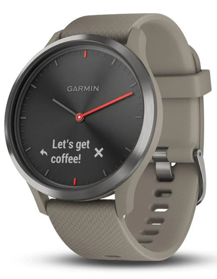 Garmin Vivomove HR Hybrid Smartwatch - Slate Gray - Sandstone Strap - Bluetooth