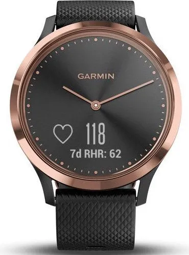 GRM Watch Vivomove HR Rose Gold with Black Silicone Band D