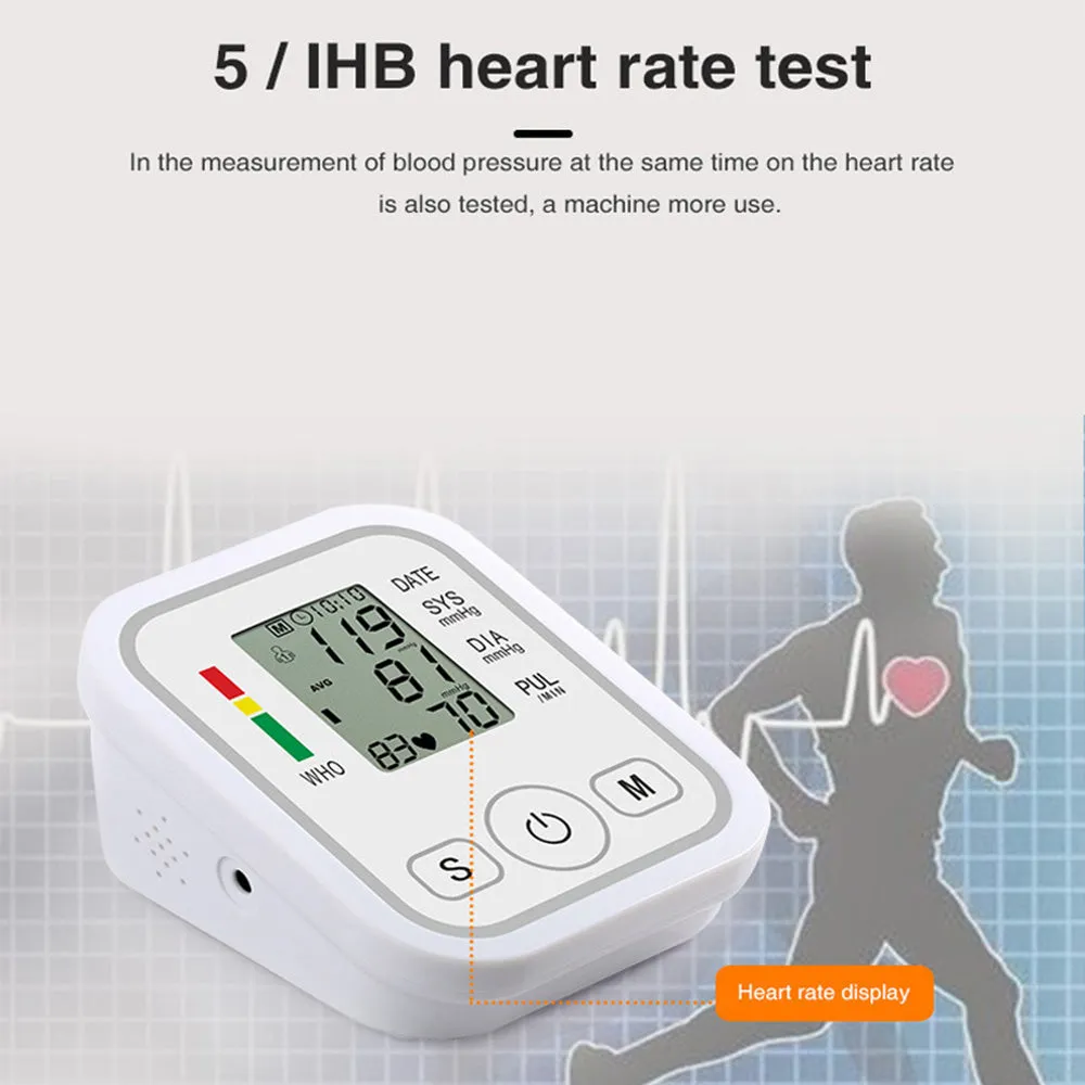 High Accuracy Digital Blood Pressure Monitor Sphygmomanometer - Battery Operated