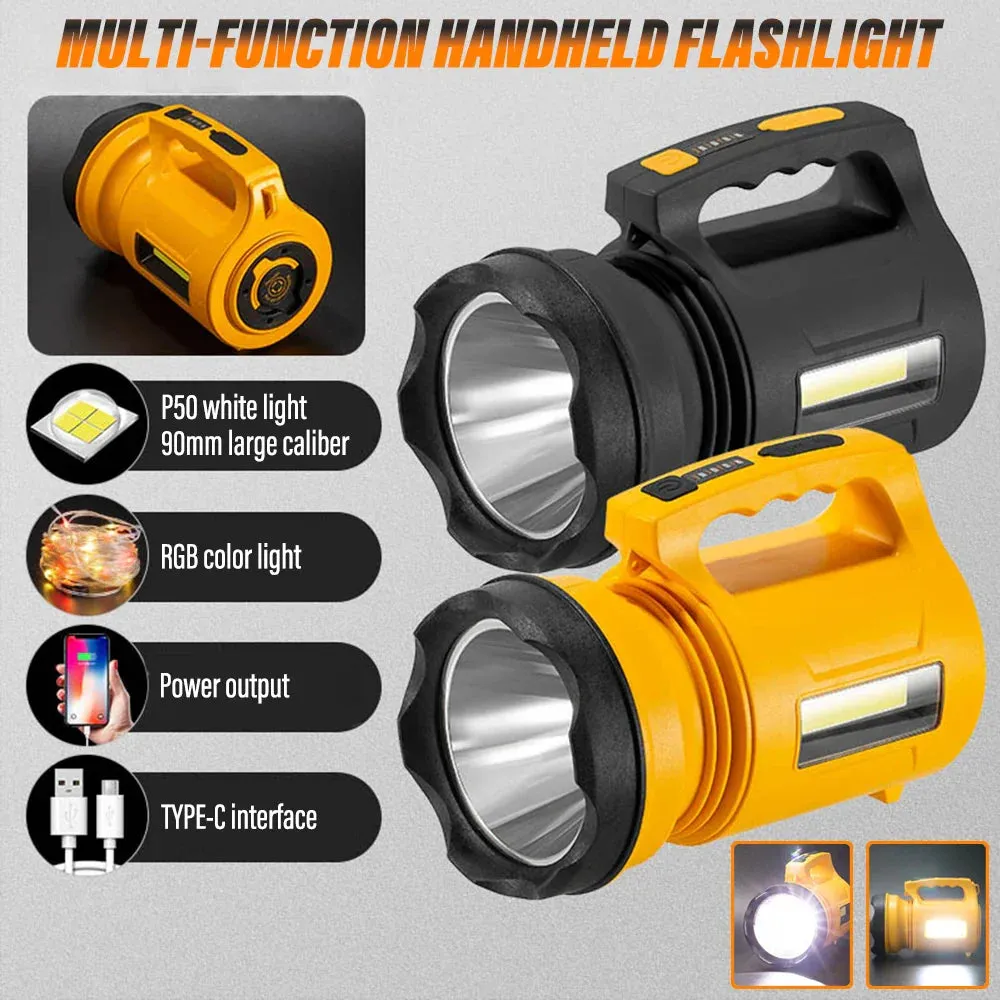 High Power Handheld Rechargeable Multifunctional Portable Flashlight