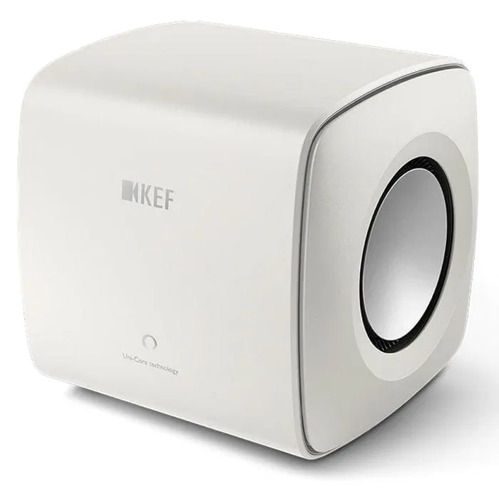 Kef KC62 1000W Ultra Compact Subwoofer - Mineral White