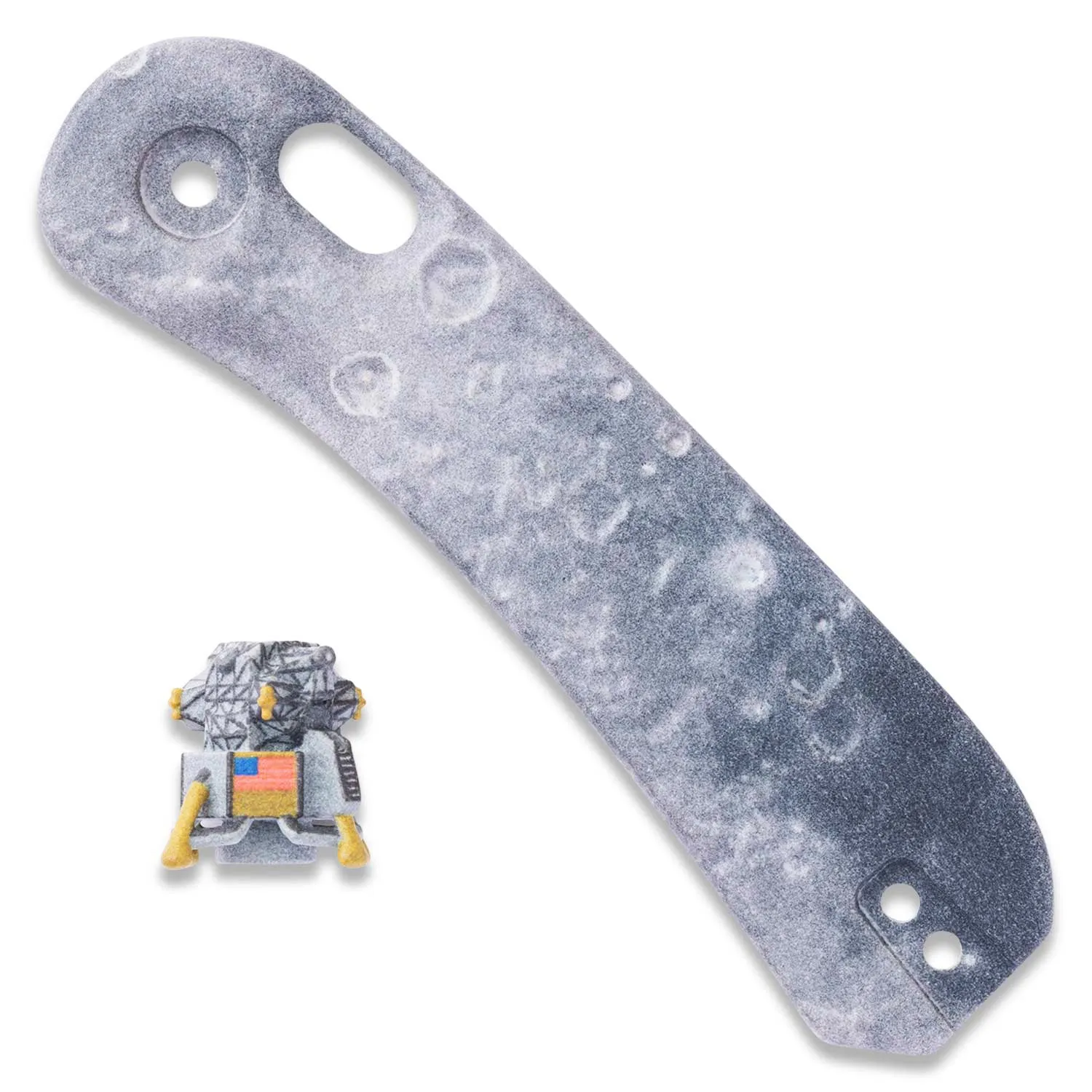 Lander 3 Knife Scales-  3D Lunar Moon Surface - Tranquility Base