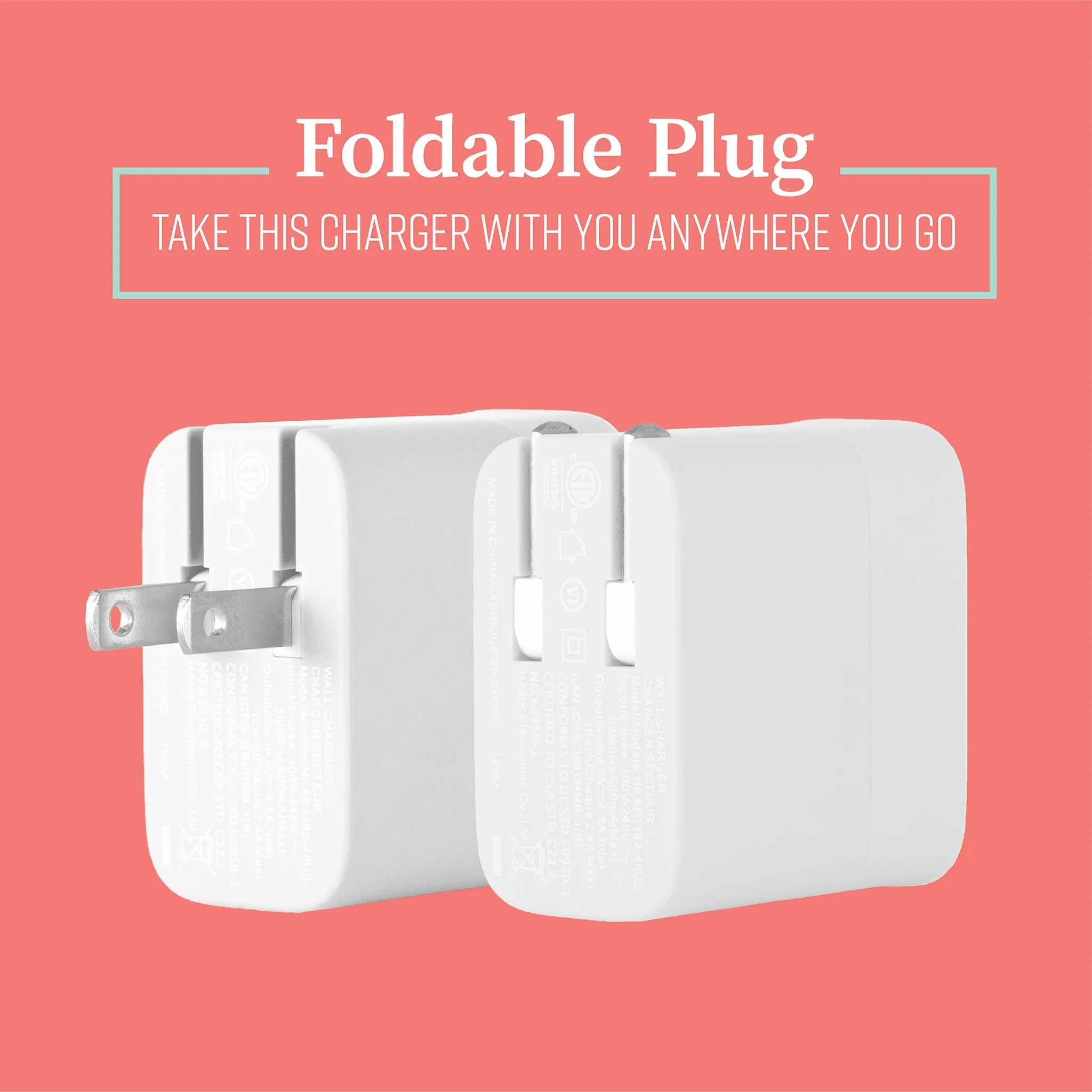 Mochic Wall Charger Dual Port USB A 4.8A