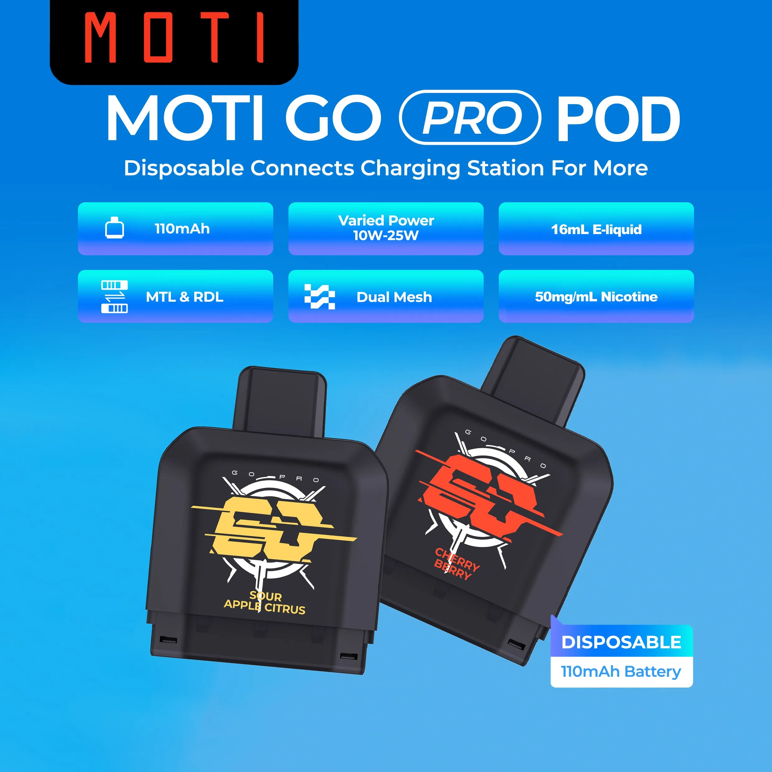 MOTI Go Pro Disposable Flavor Pod (Pod ONLY)