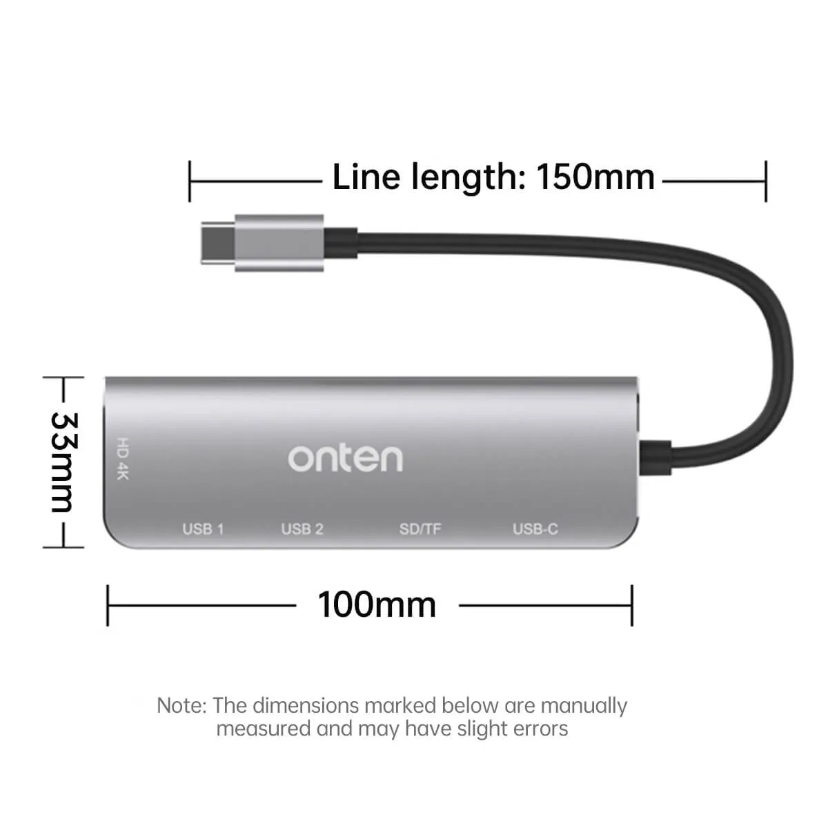 Onten 95116D 6 in 1 Type-C Multi-Function Docking Station