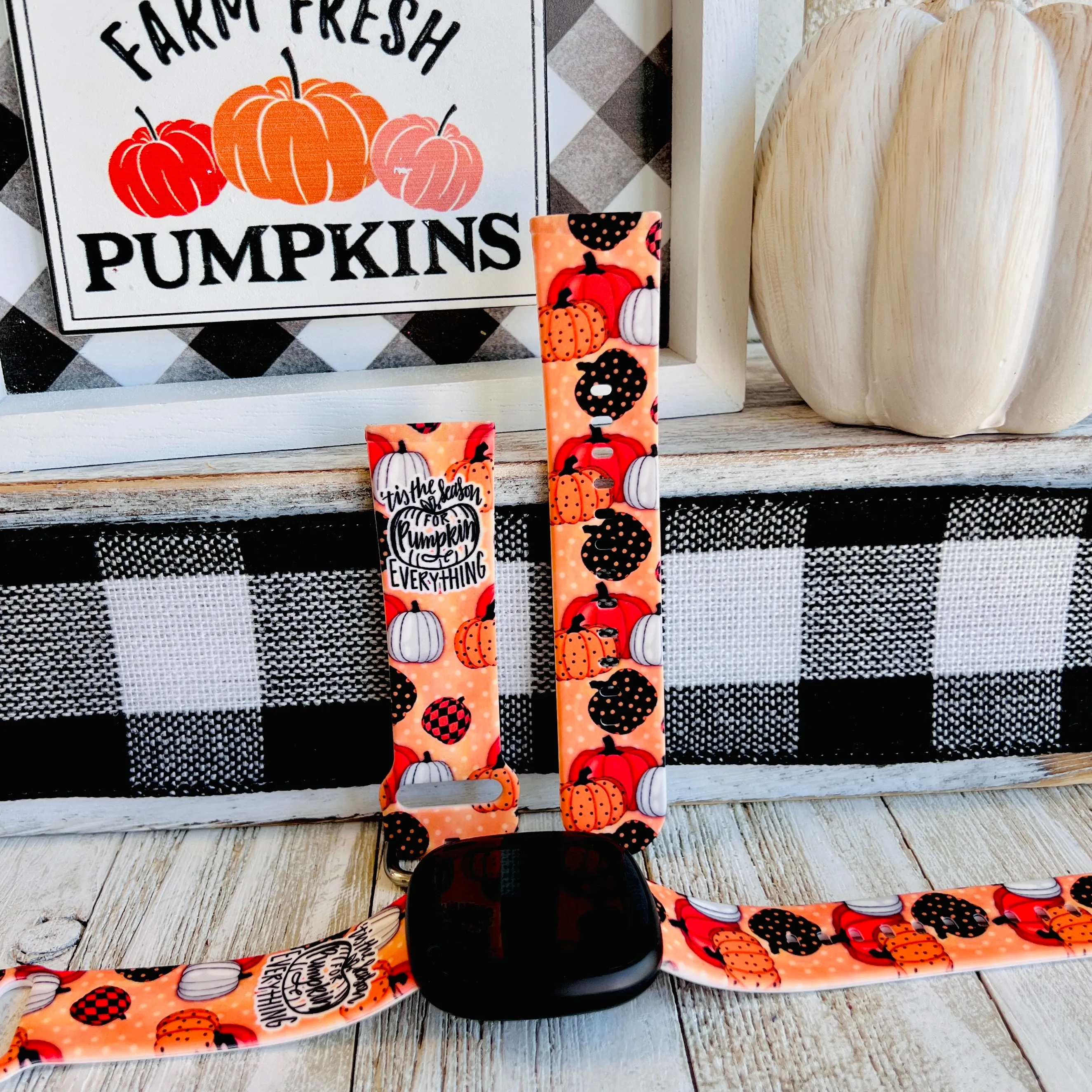 Pumpkin Everything Print Silicone Band For Fitbit Versa 3/4/Sense