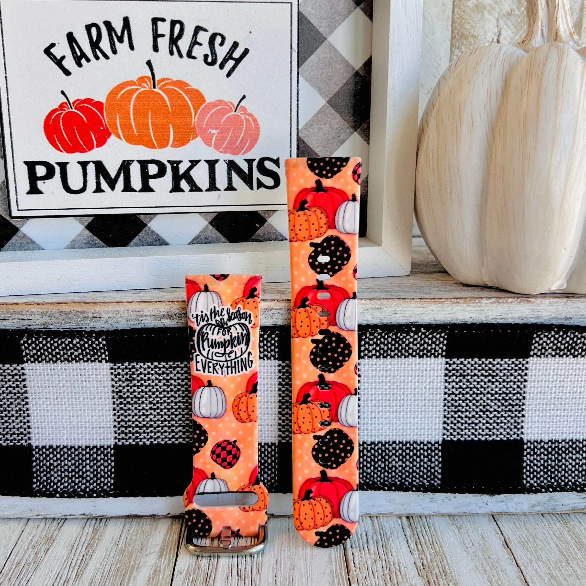 Pumpkin Everything Print Silicone Band For Fitbit Versa 3/4/Sense