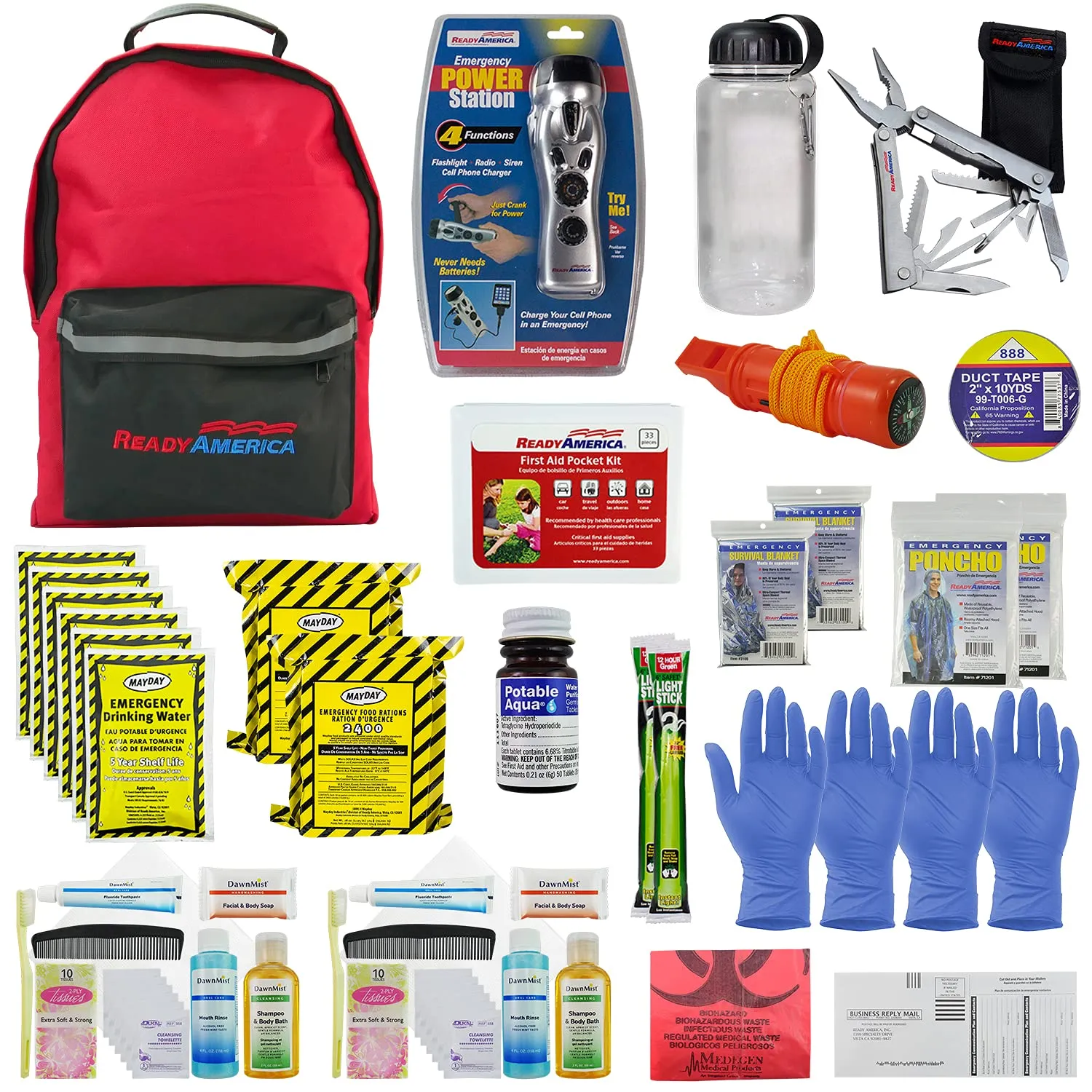 Ready America - 72 Hour Deluxe Emergency Kit - 2 Person 3-Day Pack