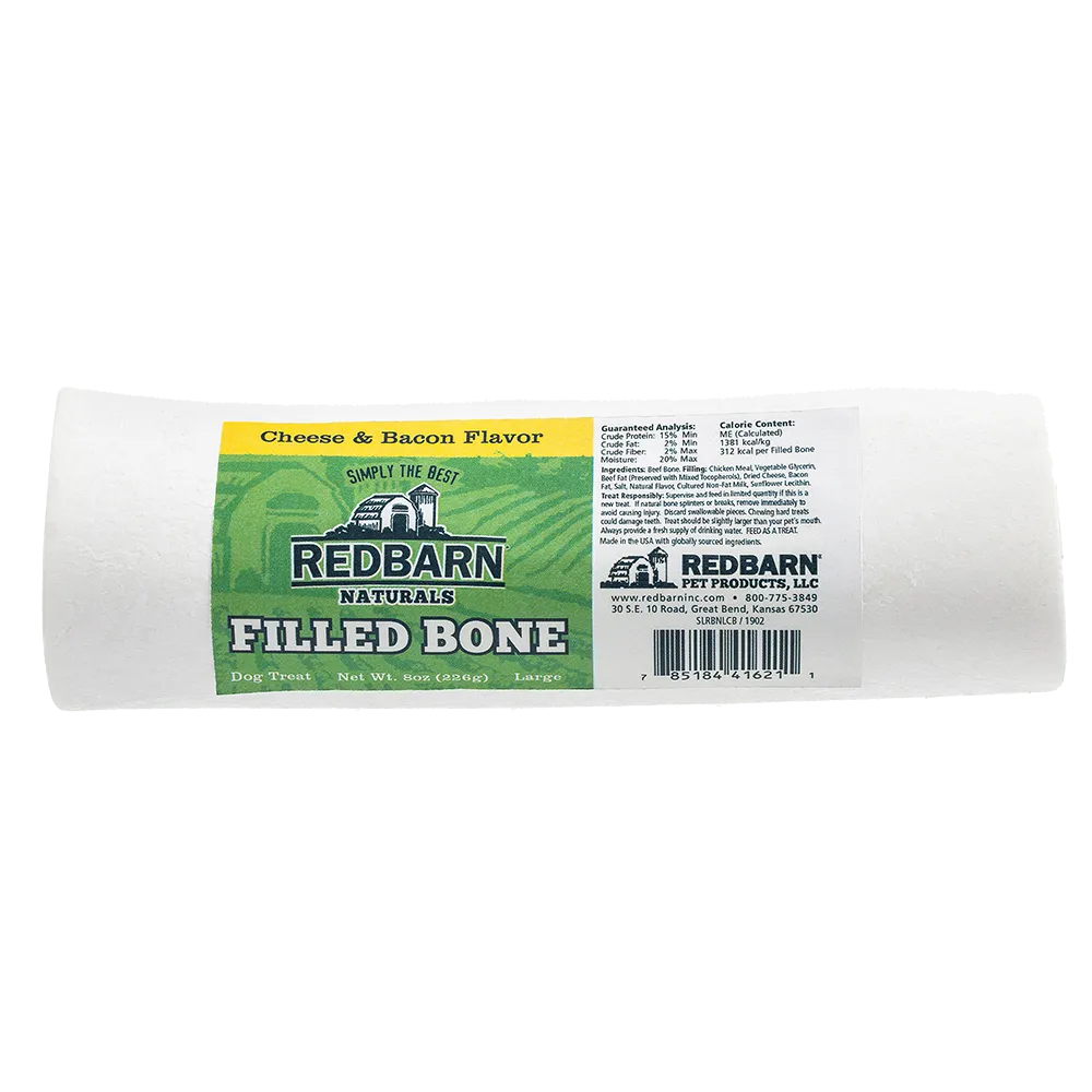 Redbarn Large Natural Filled Bone Cheese N’ Bacon Flavor 8oz