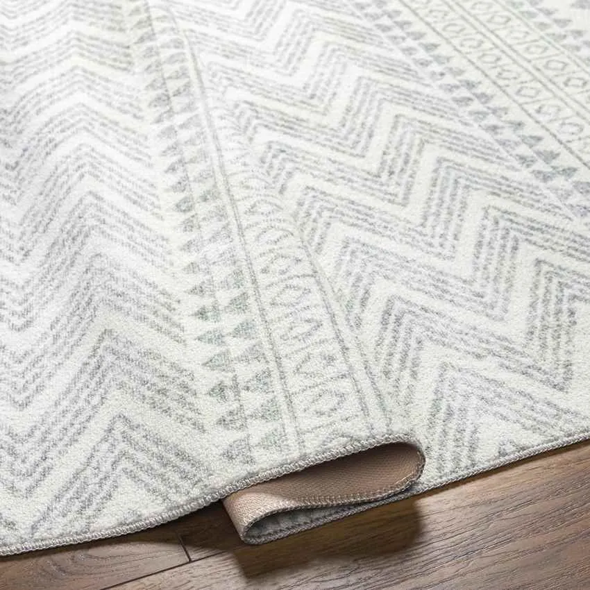 Rose Global Cream/Light Gray Washable Area Rug