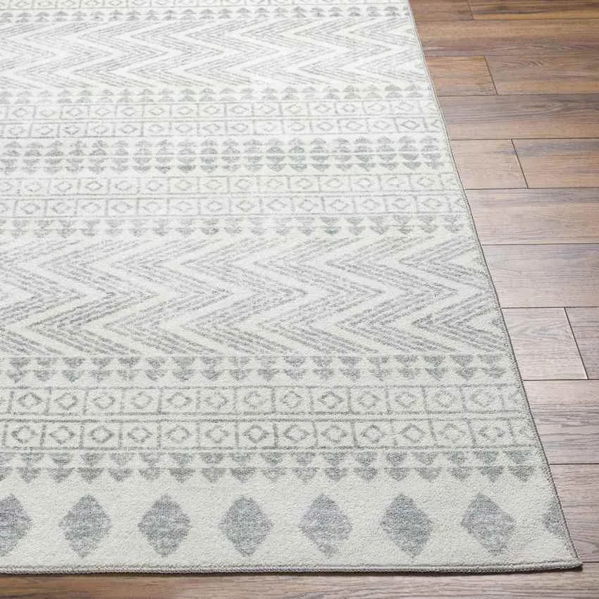 Rose Global Cream/Light Gray Washable Area Rug