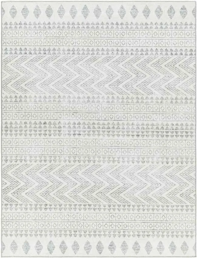 Rose Global Cream/Light Gray Washable Area Rug