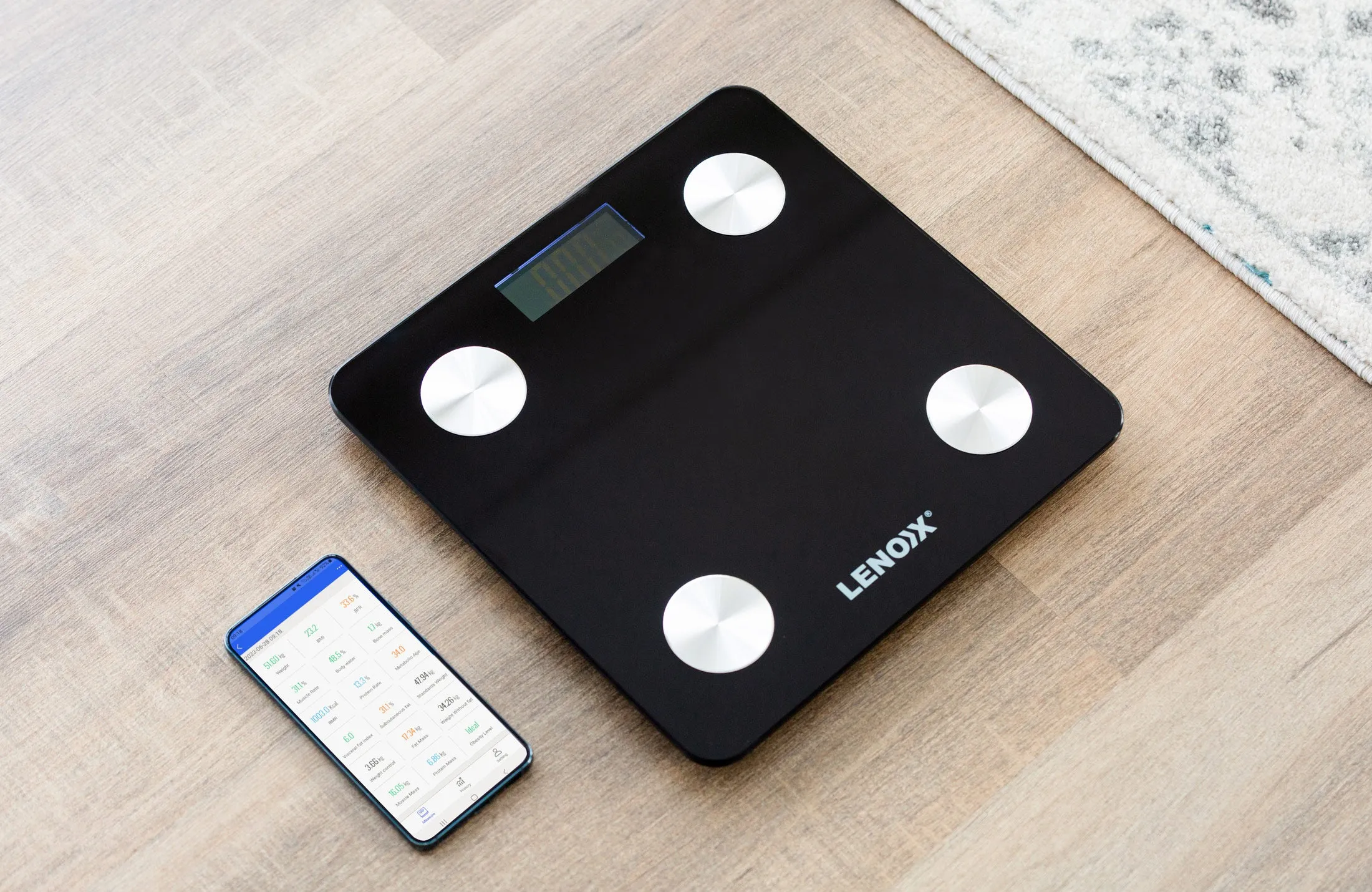 Smart Body Scale w/ App, LED, Weight Tracking & Recording