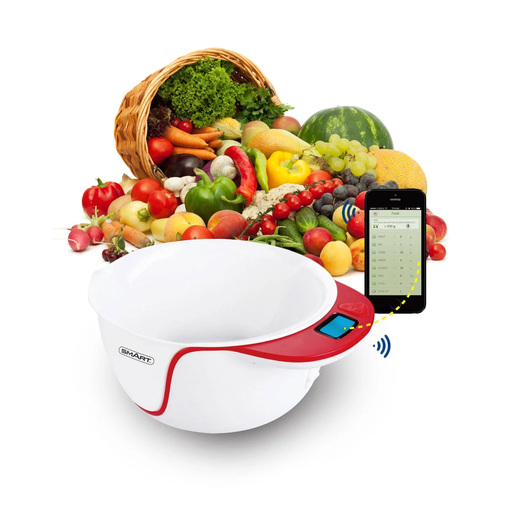 Smart Healthy Scale with App Black, 15 x 22 x 26 cm