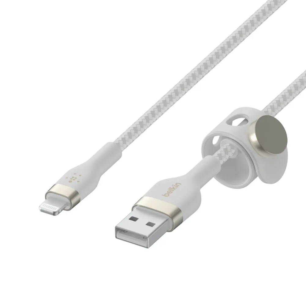 Usb-A To Ltgbraided Silicon 2M Wht